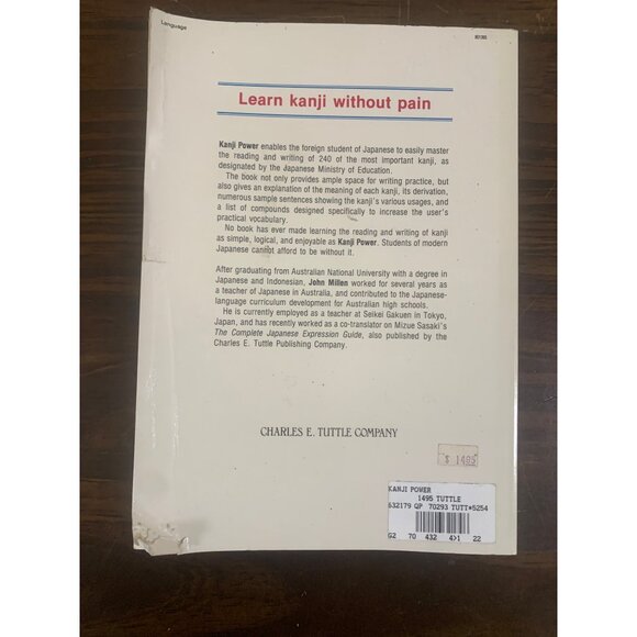 Kanji Power: A Workbook for Mastering Japanese Characters John Millen 1993 LS12 - Picture 2 of 5